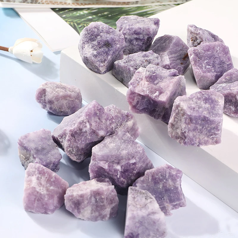 Bulk Wholesale Natural Lepidolite Crystal Specimen Raw Rough Purple Quartz Tumbled Stones
