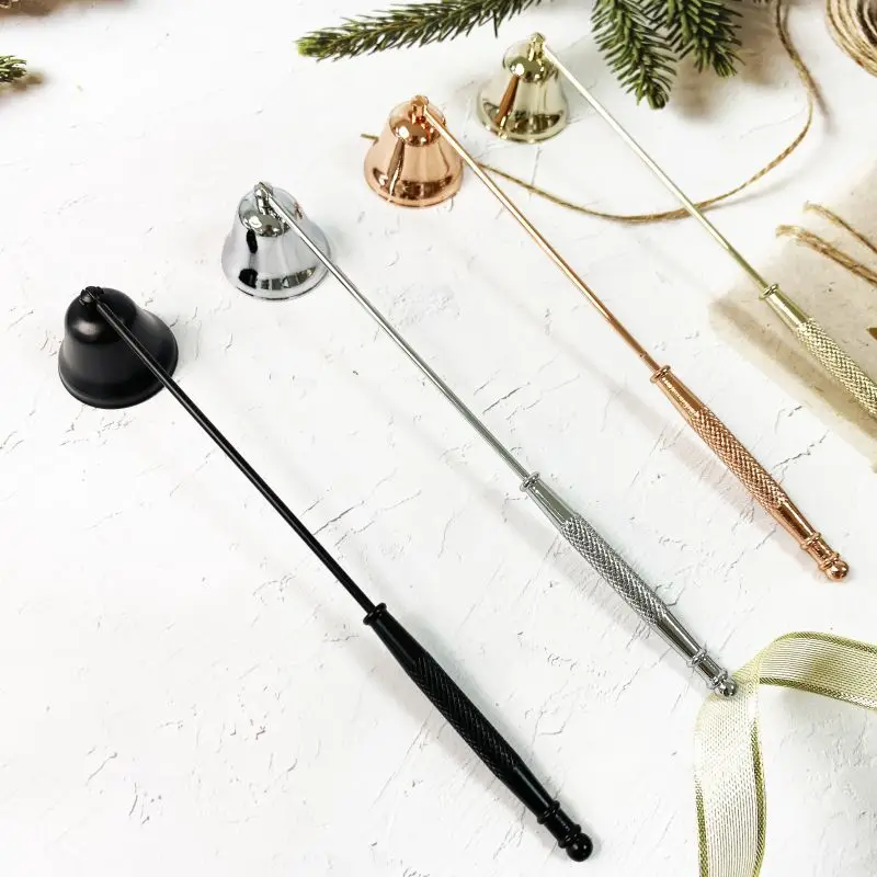 Wholesale Stainless Steel Candle Black Wick Trimmer Set Fire Extinguisher Golden Candle Wick Snuffer Wick Dipper and Tray Set