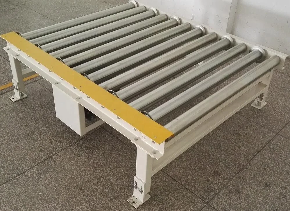 Heavy-Duty Industry Powered Pallet Handling Roller Conveyor System, Pallet Chain Drive Live Roller Conveyor