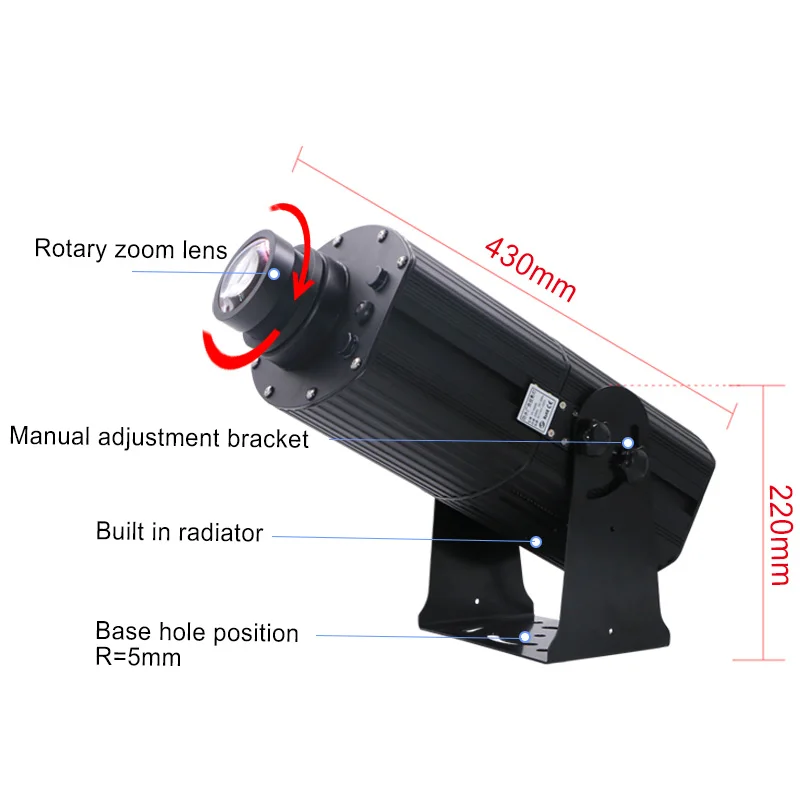 200w gobo projector outdoor wall  building rotating logo display ip65 waterproof facade advertising light