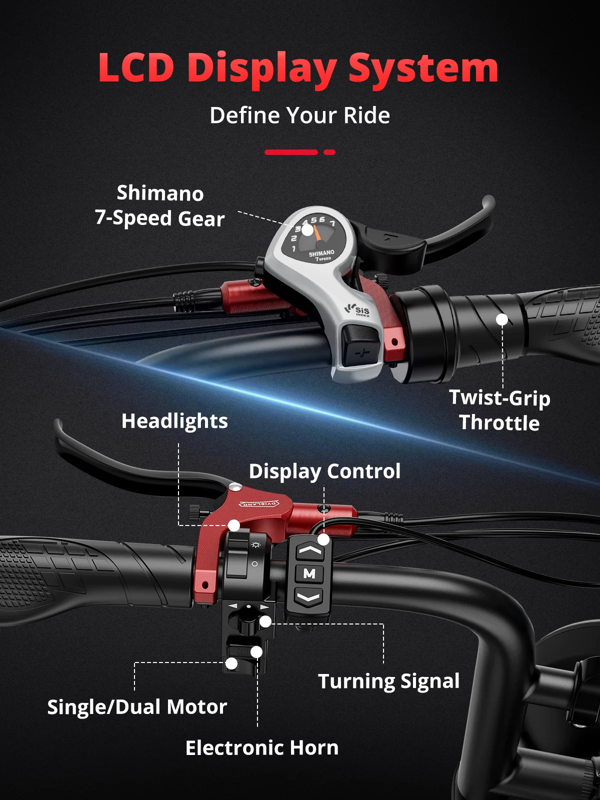 Electric Bicycle 25AH 2000W Mountain Ebike Fat Tire Moped Adult Off-Road Hydraulic Brake Electric Bike