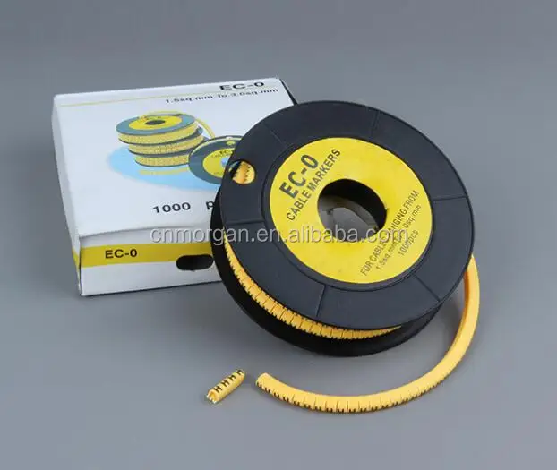 Pvc Circle Flat Heat Shrinkable Clip On Yellow Color Cable ies Label Marker