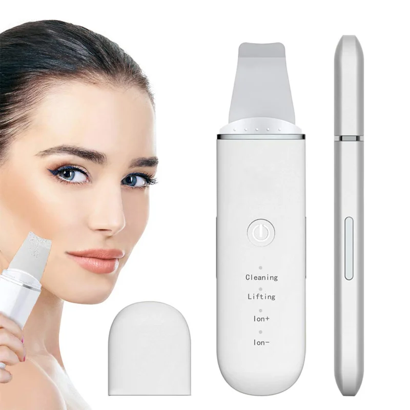 Portable Deep Clean Facial Beauty Machine Manual Ultrasonic Peeling Facial Skin Scrubber Spatula