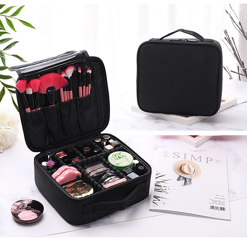 Hot Sale Custom Waterproof Brushes Makeup Portable Artist Beauty Professional Make Up Case Travel Organizer Cosmetic Bag