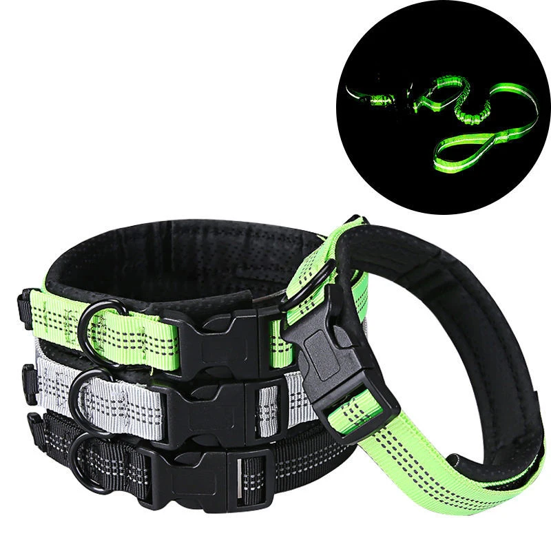 
Popular Quick Release Pet Collar Nylon Reflective Safety Pet Collar Adjustable Reflective Dog Collar Leash With Soft Padded 