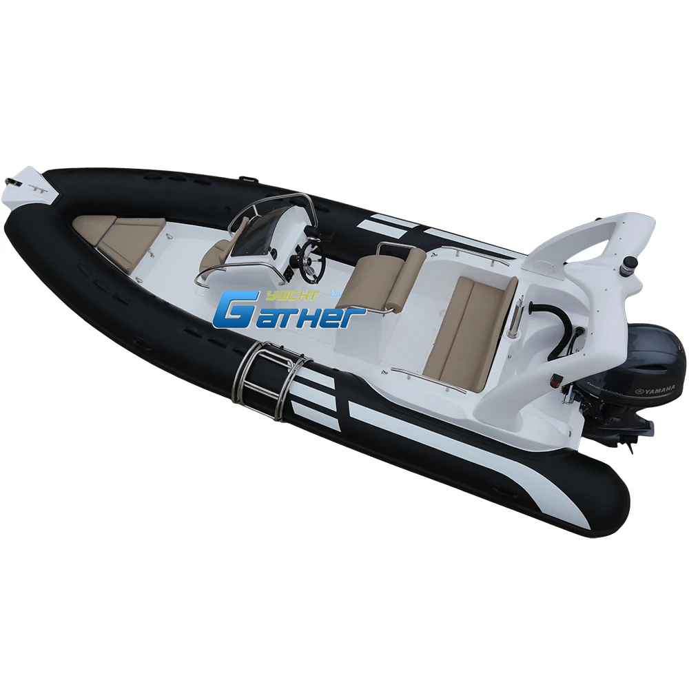 Gather yacht RIB580B 5.8M 19ft Factory Direct Sale 8 people Center Console Fiber hypalon Boat for Sale RIB580B