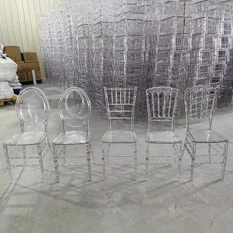 Modern Stackable Clear Transparent Acrylic Ghost Resin Tiffany Chair For Banquet Dining Hotel Outdoor Park Wedding Events