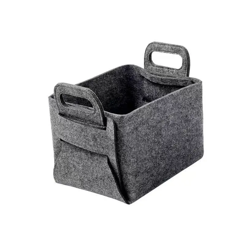 New Trend Large Portable Foldable Durable Multi-purpose Clothes Toy Storage Basket with Handles Cube Felt Storage Box