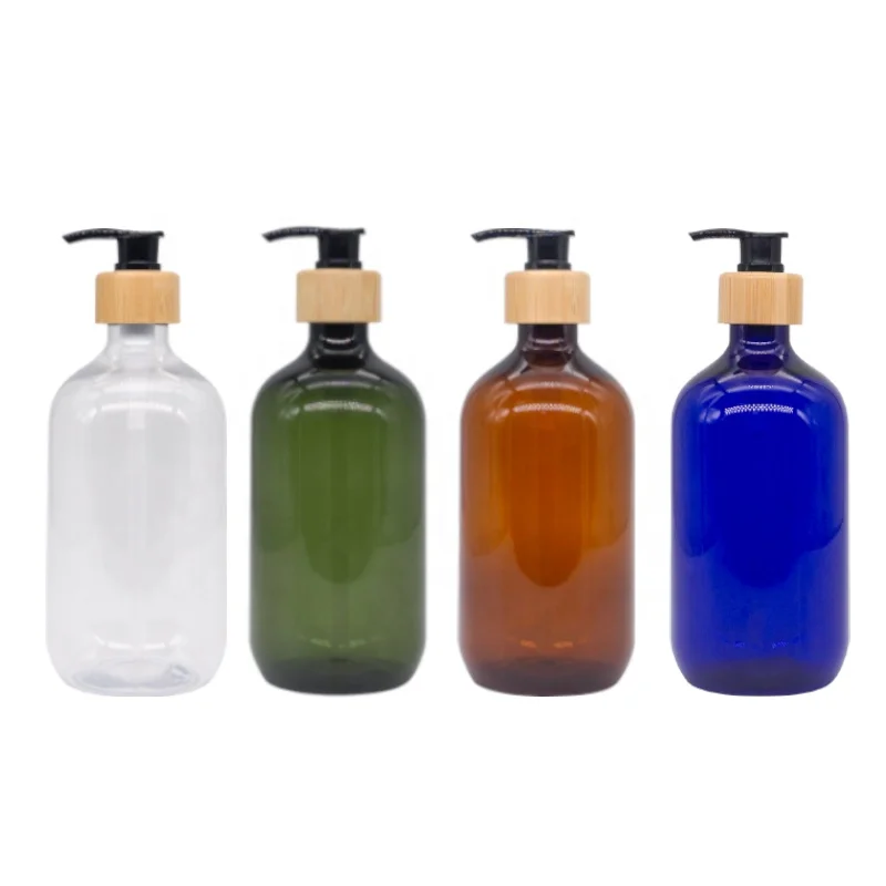 Shampoo Gel Lotion Spray Pump Clear 500ml Round Bottle Soap Dispenser Bottle
