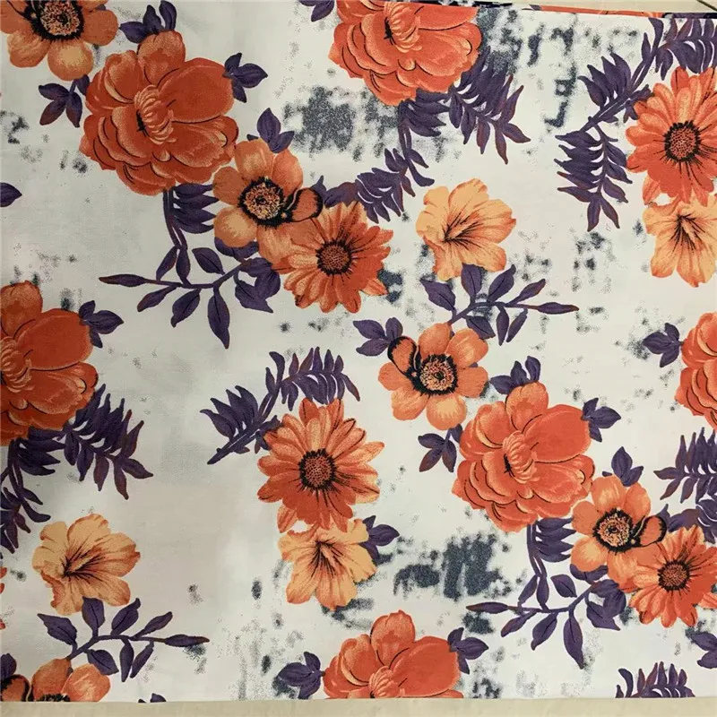 no moq women casual stretch comfy cotton  printed fabric for pajama