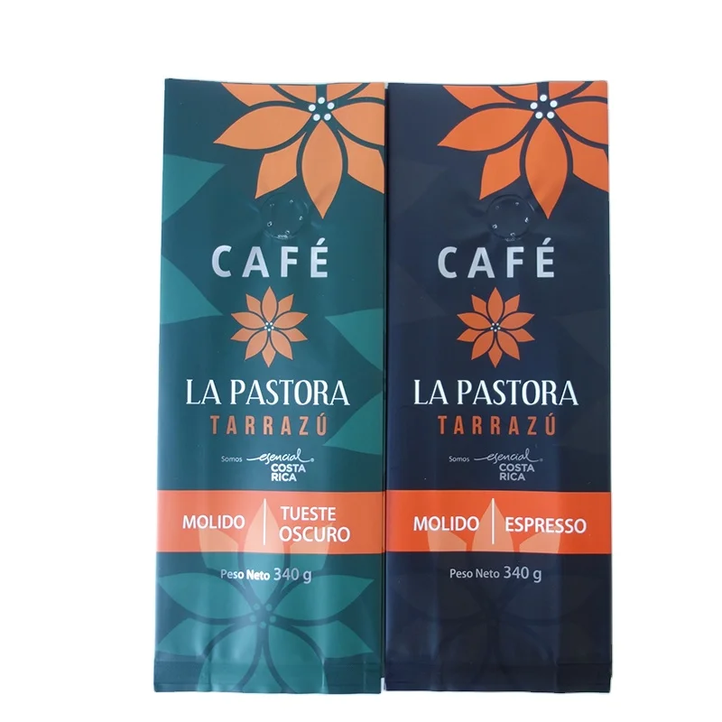 Custom Printed Private Label 100g 250g 500g 1kg Side Gusset Coffee Bean Packaging Bag With Valve