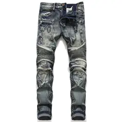 RBX Wholesale Purple Wind Distressed Mixed Styles Jean Denim High Quality Stretchy Denim Men Jeans