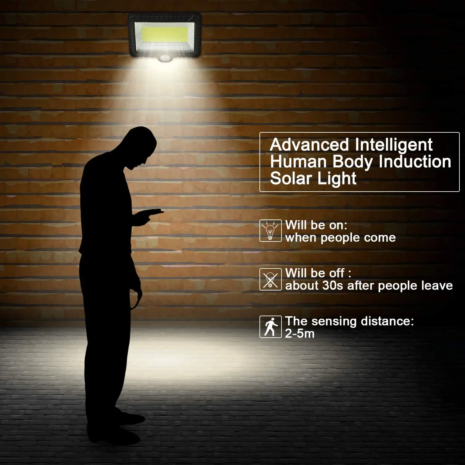 Garden Garage Waterproof Security Emergency COB LED Light PIR Motion Sensor Solar Spot Light With Separate Solar Panels