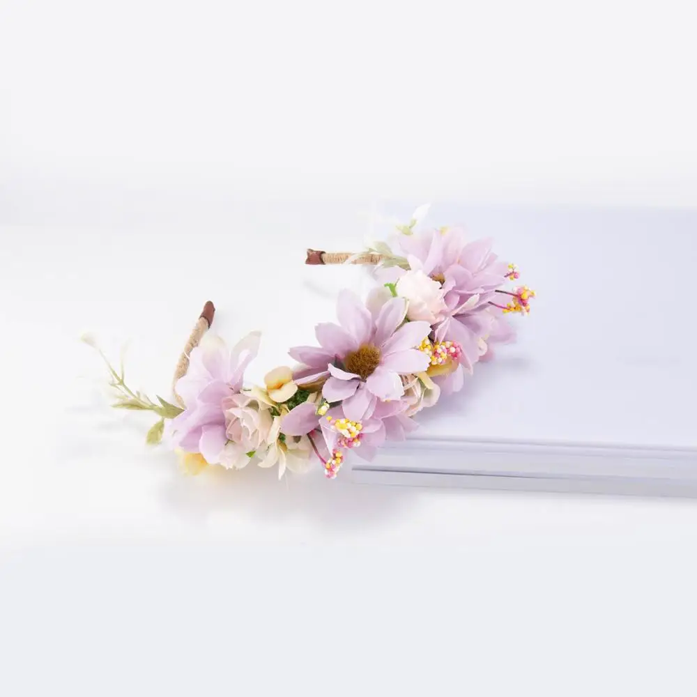 299G Flower girl wedding headband photo prop floral boho sunflower artificial flower headband