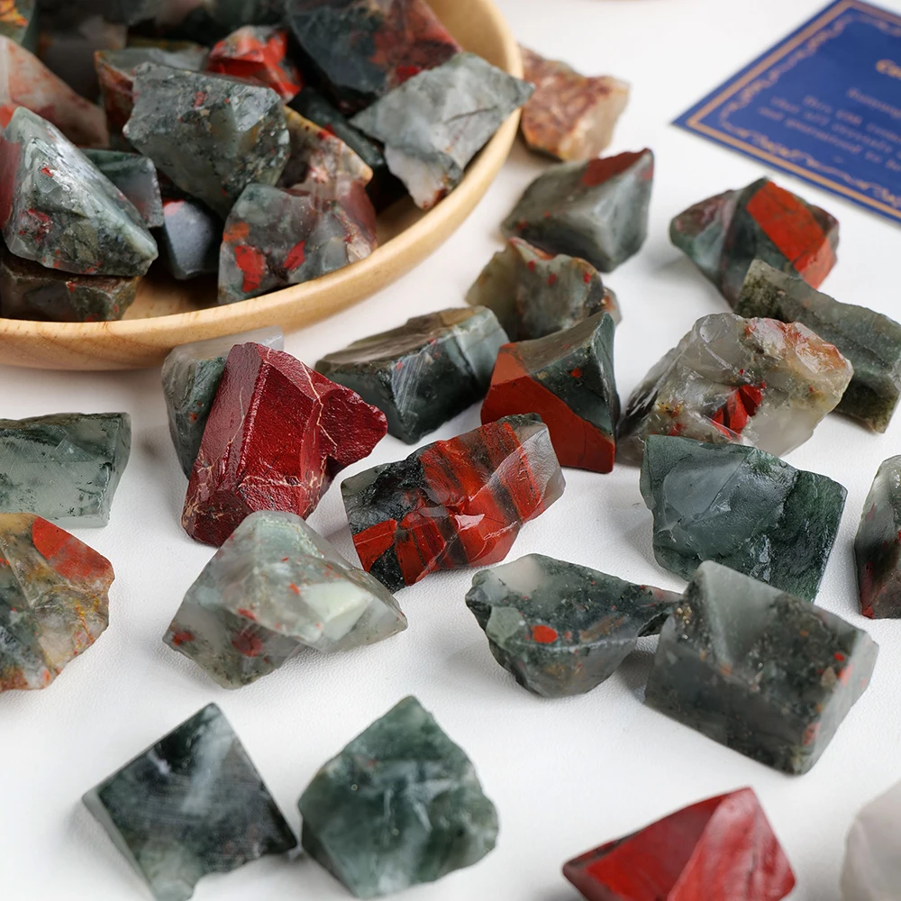 Hot selling wholesale crystal carving African blood raw stone spiritual healing home decoration