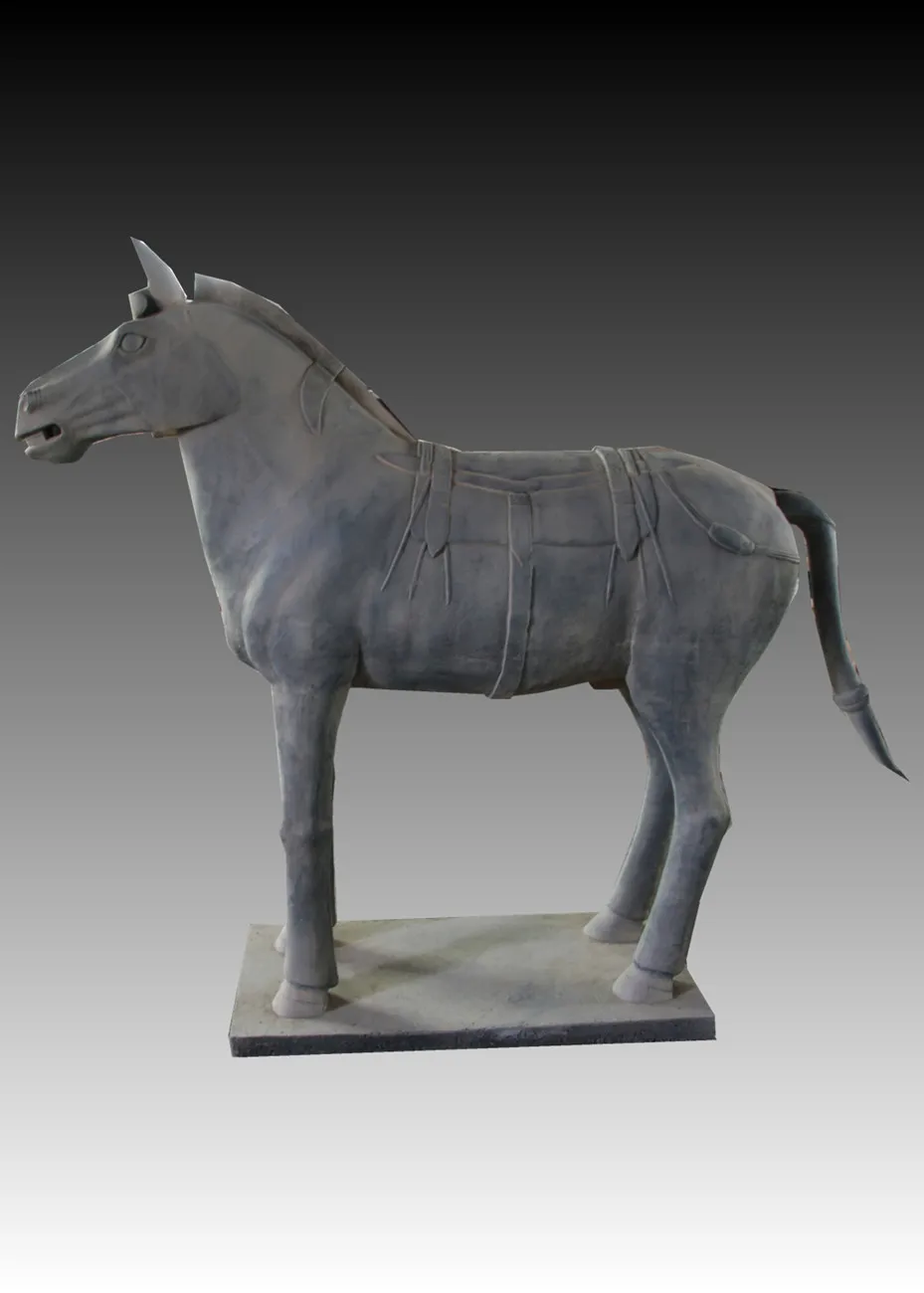 Vintage Chinese Clay Terracotta Warrior Soldier Figure Statue General in Robe for Home Decoration