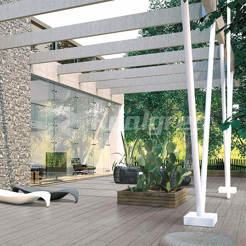 Australian Popularity R11 Natural Travertine Effect Full Body Porcelain Outdoor Tiles 600x600x20mm for Garden Pathway