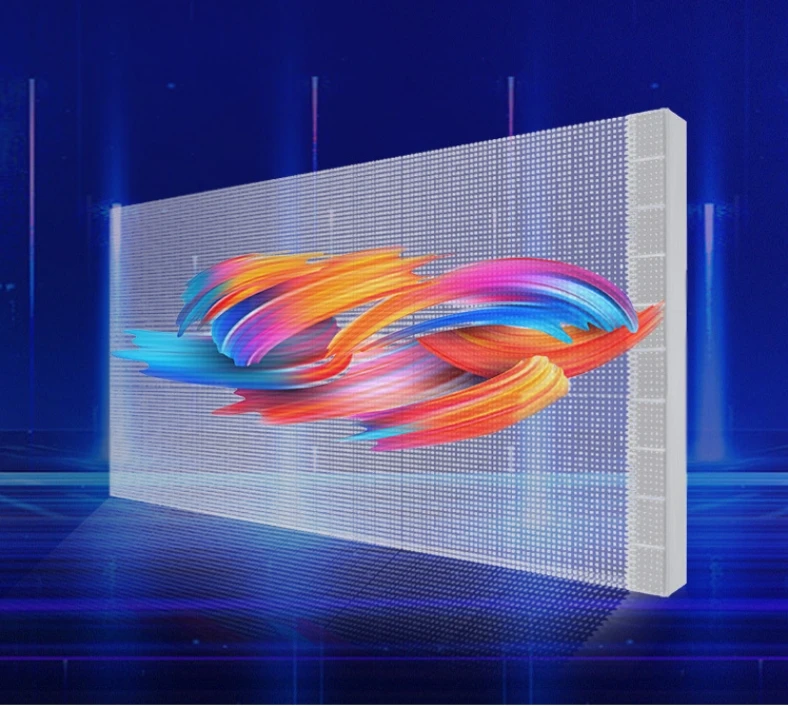 LED screen flexible transparent LED soft film transparent  P8 LED glass film crystal