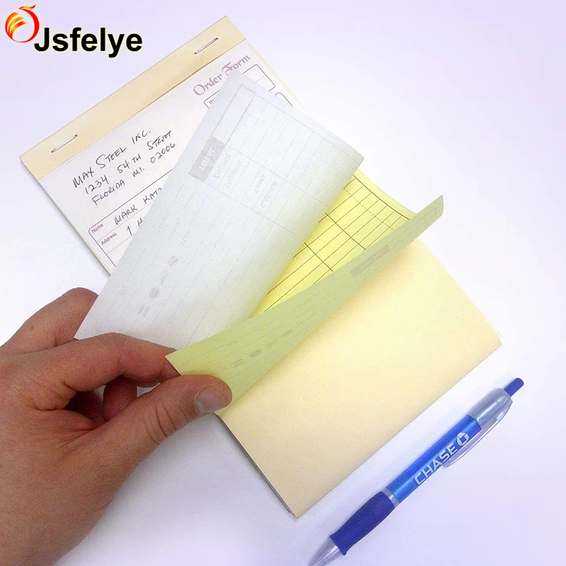 NCR Carbonless Order Forms Custom Cover Printing Triplicate Set Per Book A4 Invoice Book