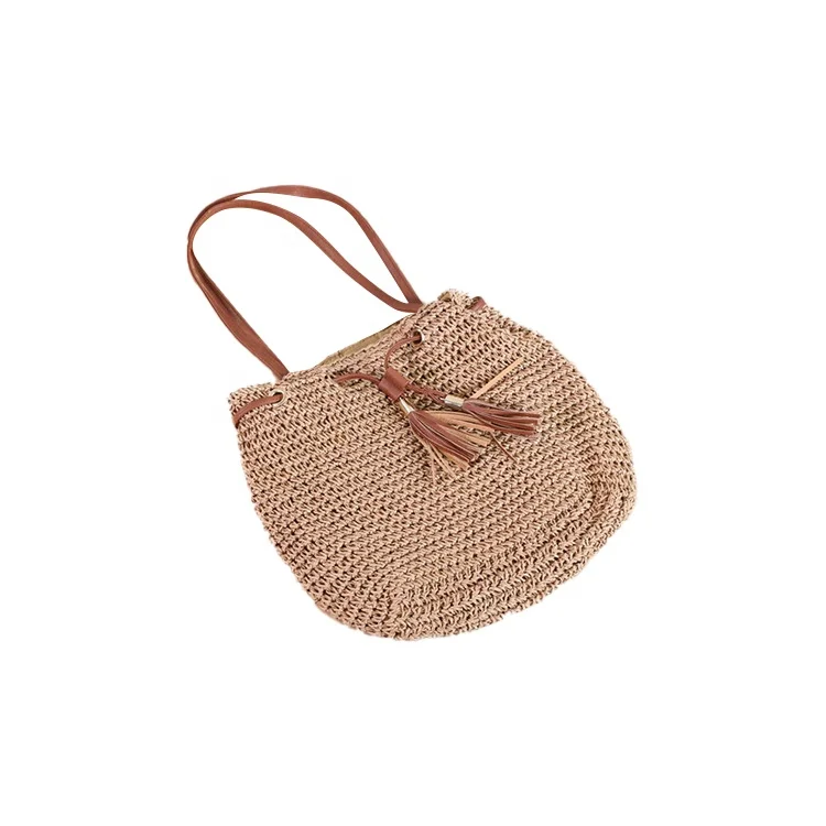 
2021 New Classical Style Handmade Woven Straw Tote Bag for Travelling 
