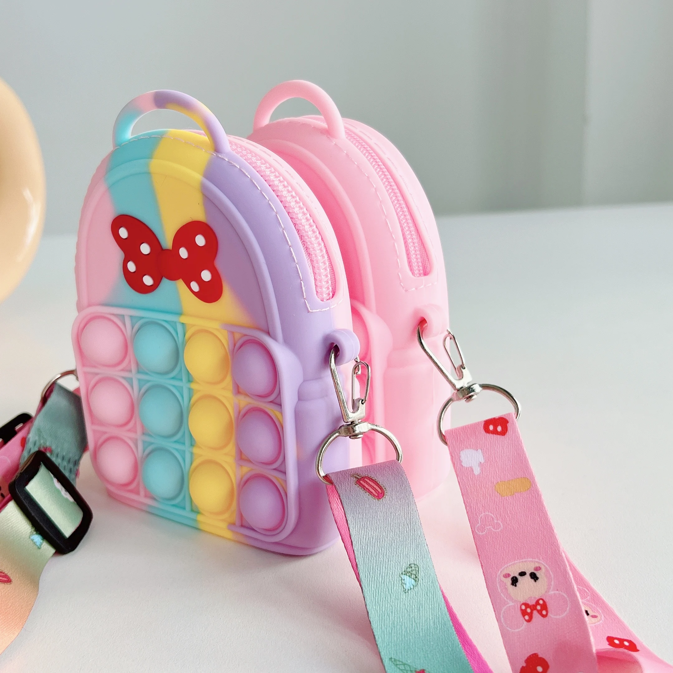 13*9*5cm Pob Bubble Kids Colorful Customized Silicone Purse for Children and Ladies