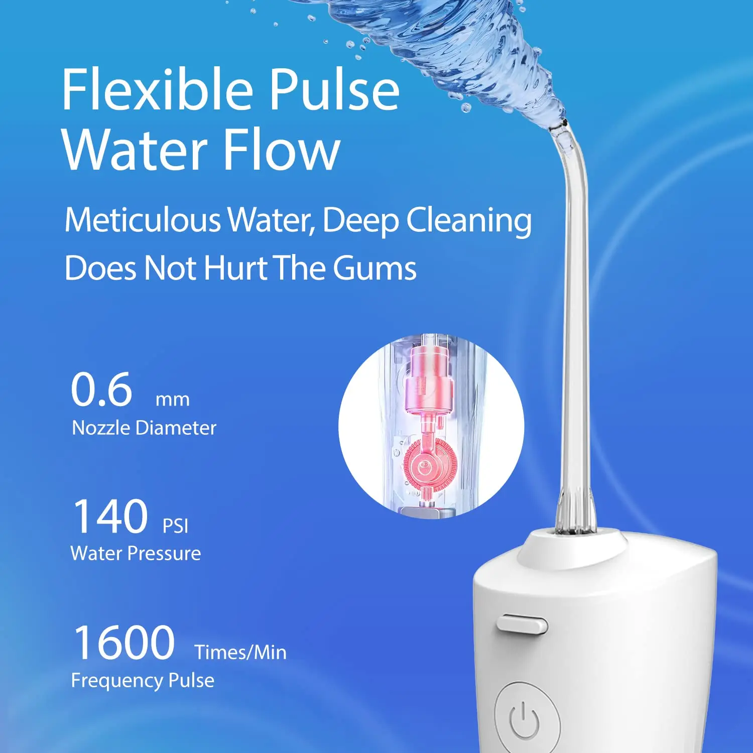 CE Certificate Professional Oral Cleaner Waterproof Rechargeable  Portable Dental Water Jet Irrigator With Massage Function