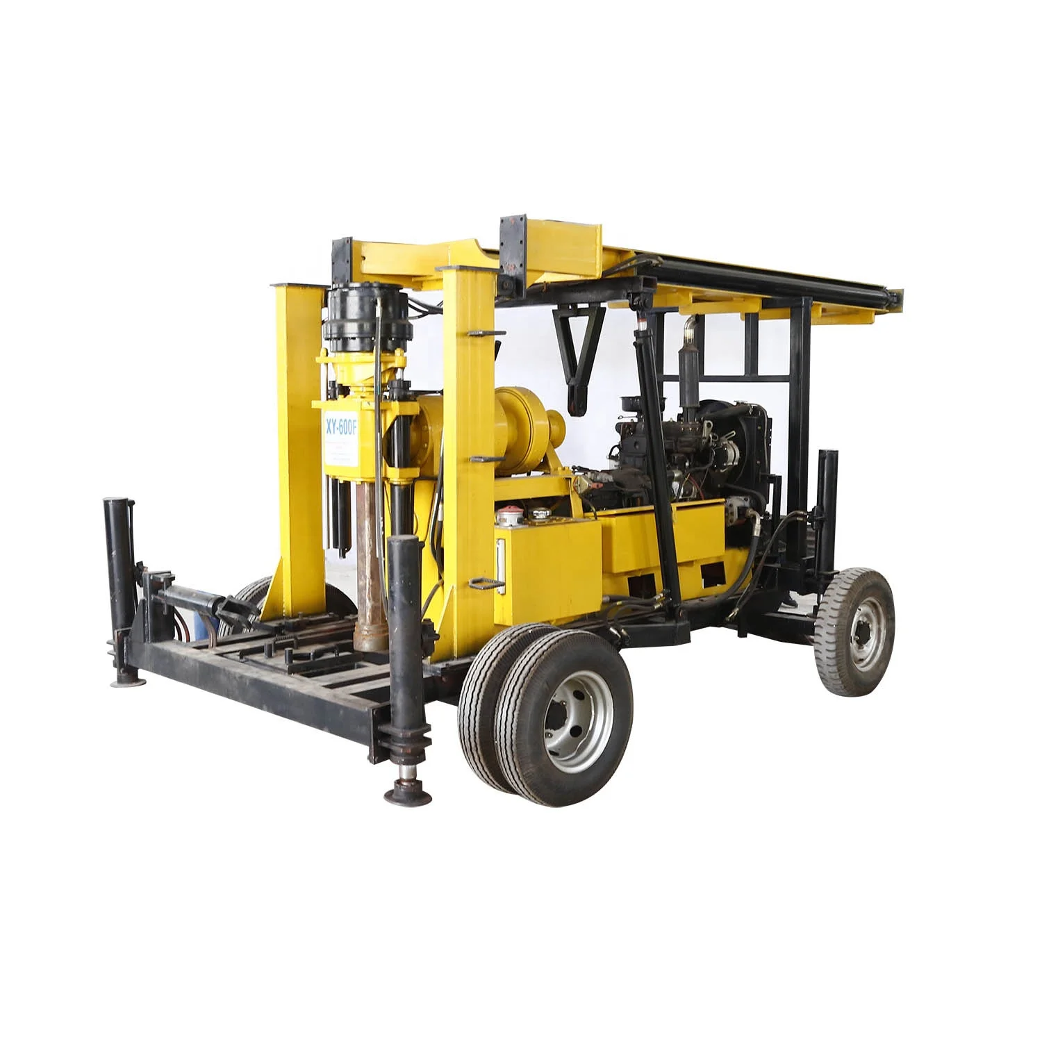 600m XY-600F hydraulic Trailer mounted mud rotary soil investigation mining drill diamond water bore well drilling rig price