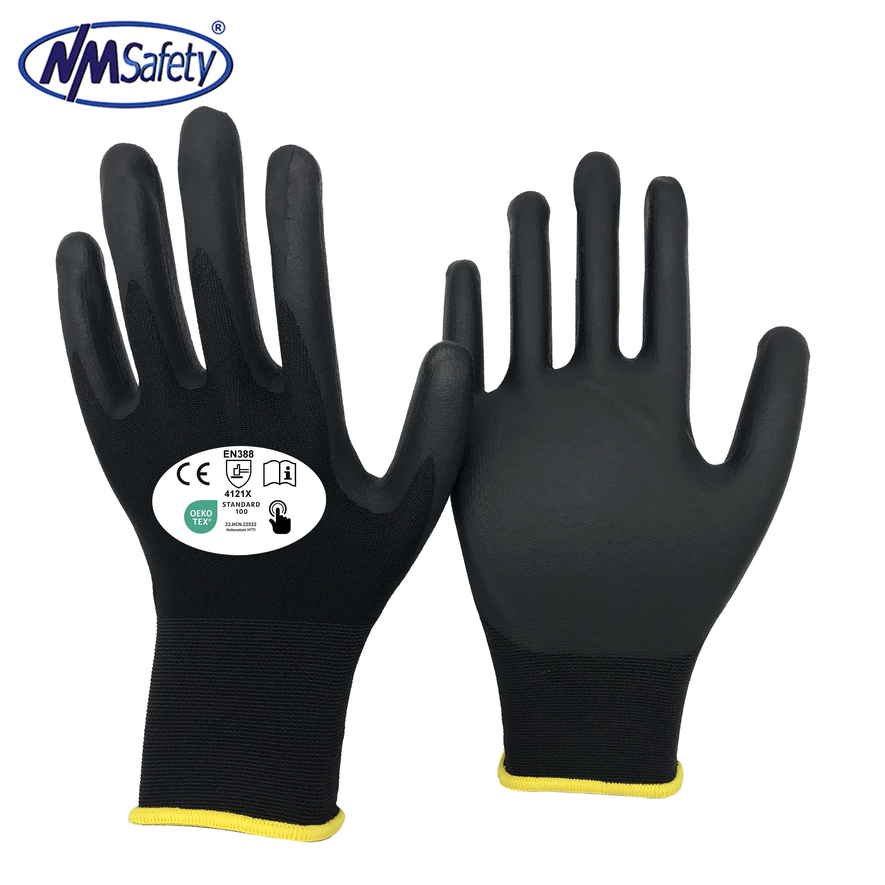 NMsafety Custom Safe Industrial Construction Hand Protection Garden Work Safety Nitrile Foam Coated Gloves Guantes de Nitrilo