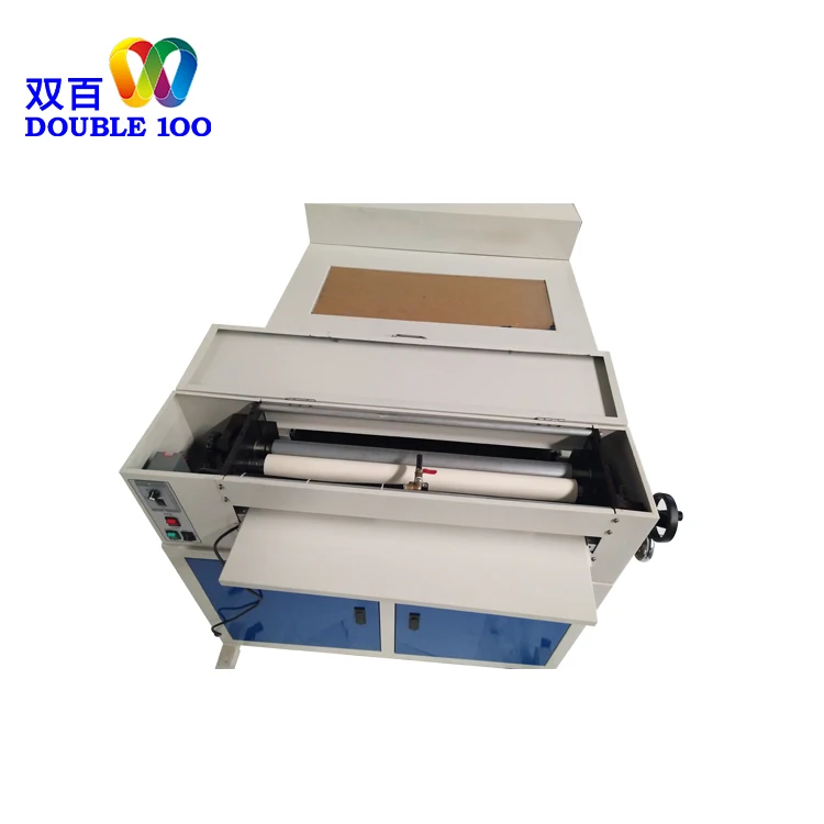 Double 100 A3 semi auto roll to roll paper varnish coating machine new uv wedding coating machine uv coater les