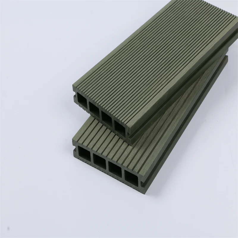 composite decking supplier Square Hole Outdoor  Embossed  WPC Woodgrain Deck