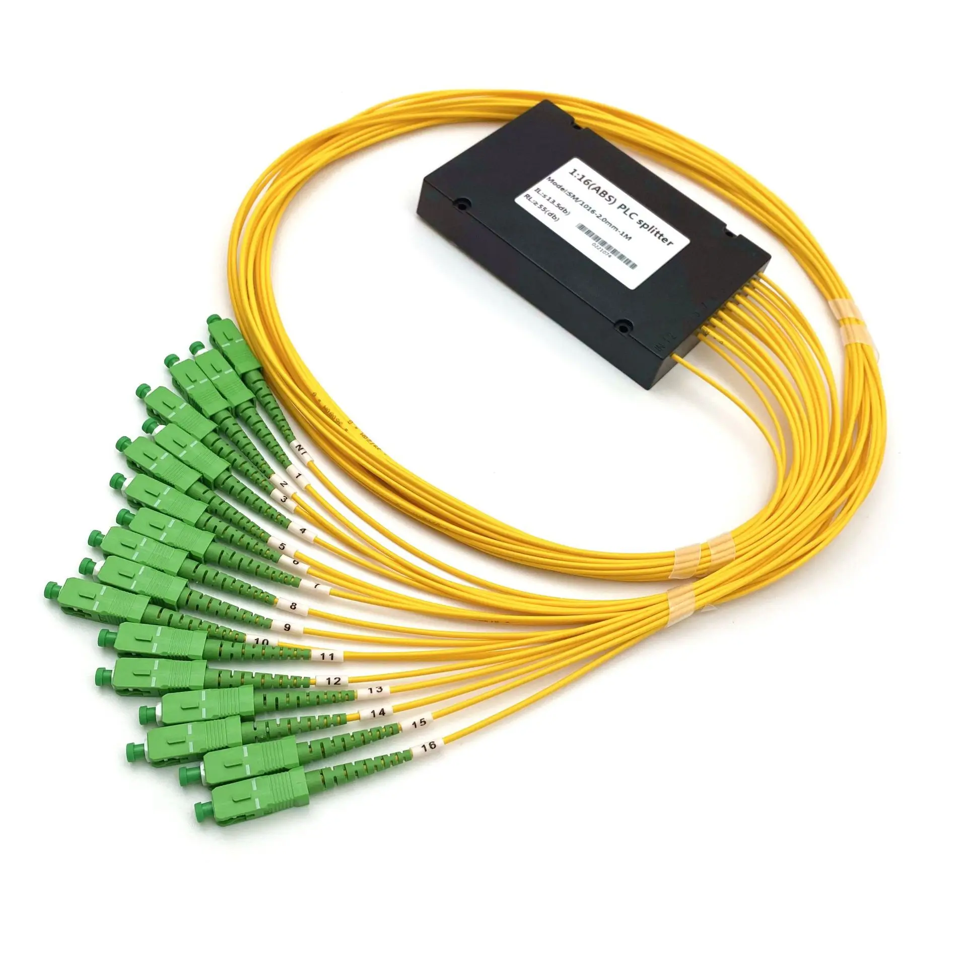 Professional EPON GPON FTTH cassette type 1 x 16 optical fiber PLC splitter for FTTH SYSTEM