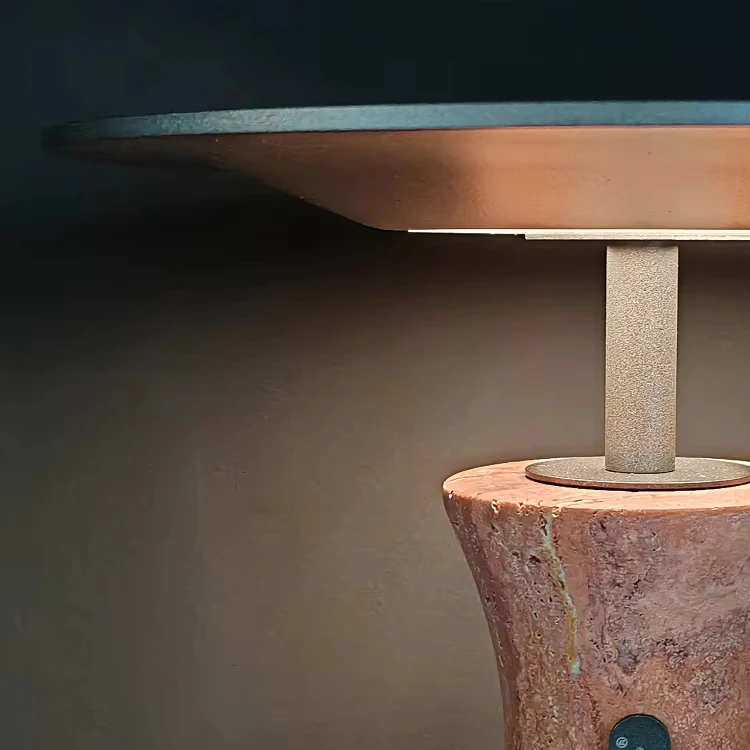 ZH2250 Zhihui Villa Restaurant Bar Decor Marble Travertine Stone Table Lamps for hotel bedside or living room