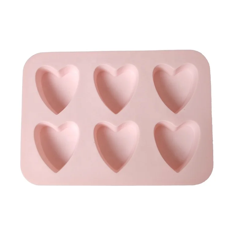 Силиконовая форма в форме сердца, 6 штук