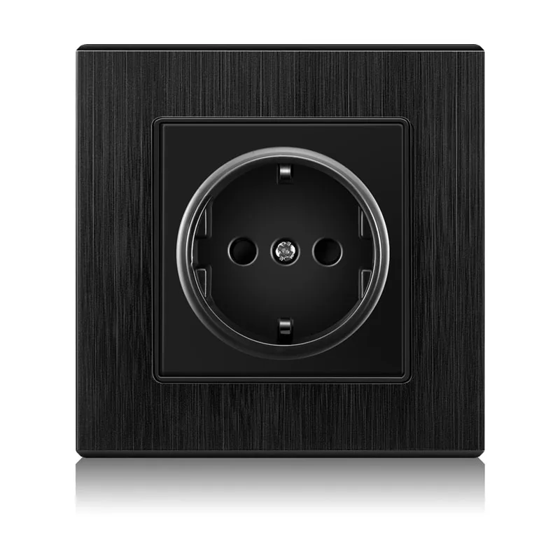 NOVSKI factory customized 16 a Power Plug German type 86 * 86mm PC panel Switch Electric Wall Socket outlet