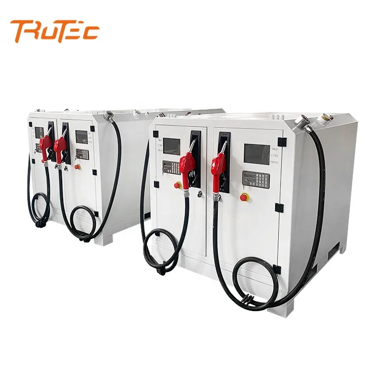1000L Mini  petrol station with fuel pumps power can be DC 12V/24V AC 220V