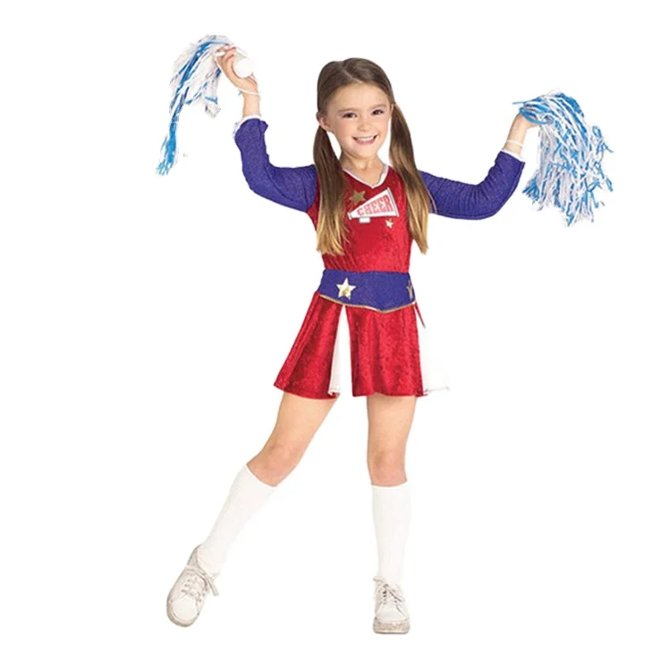 Girls carnival costumes retro glee cheerleader fancy dress for kids cheerleader costume