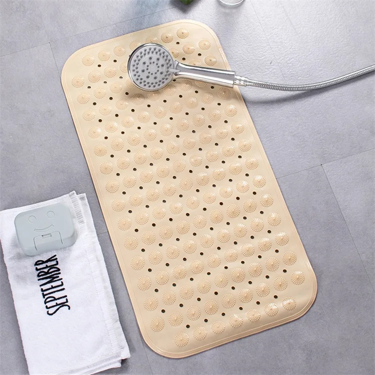Machine Washable Original Non Slip Bath Mats For Shower Room With Suction Cups And Drain Holes Bathroom Mat