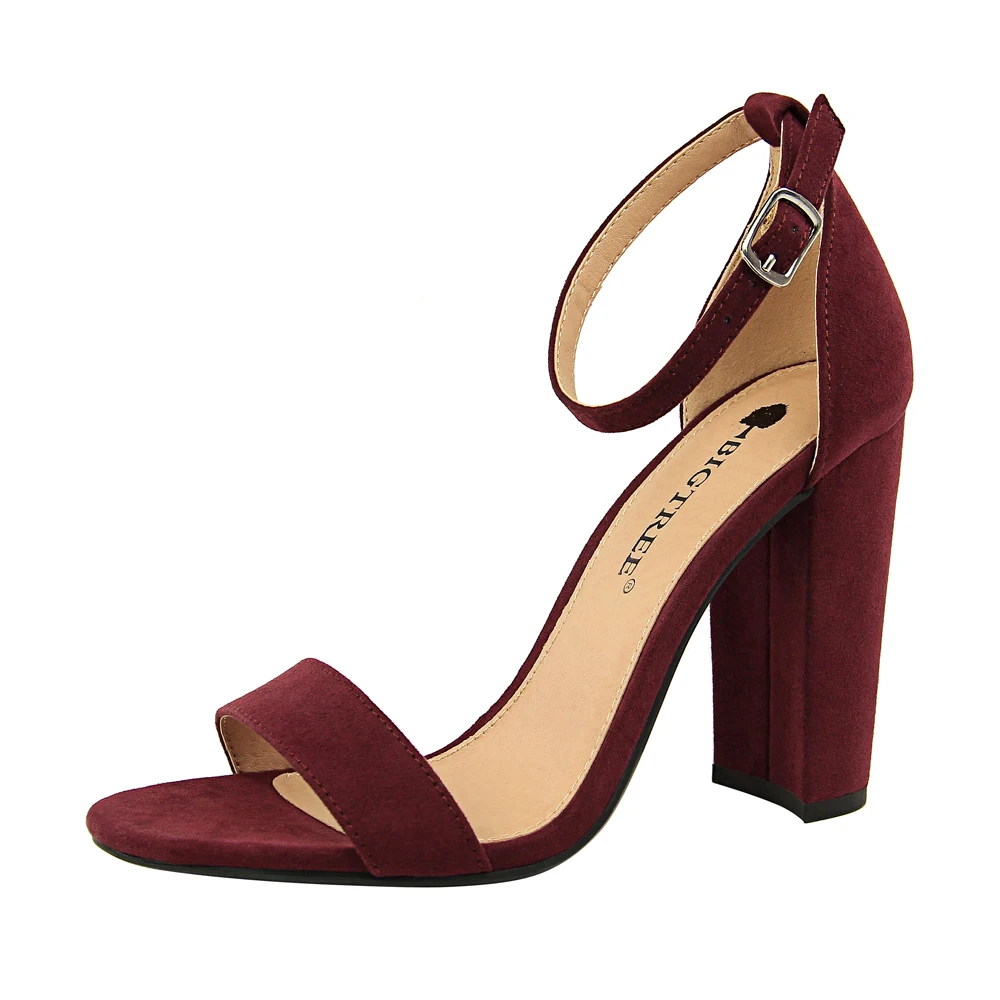 Женские босоножки на высоком каблуке, сандалии с ремешком, на Высоком толстом каблуке, лето 0509-1