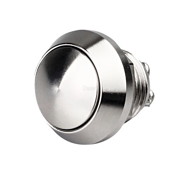 2A 36V 12mm Metal Push Button Switch 2PIN SPST Momentary Domed Stainless Steel Push Button Switch with Screw Terminals