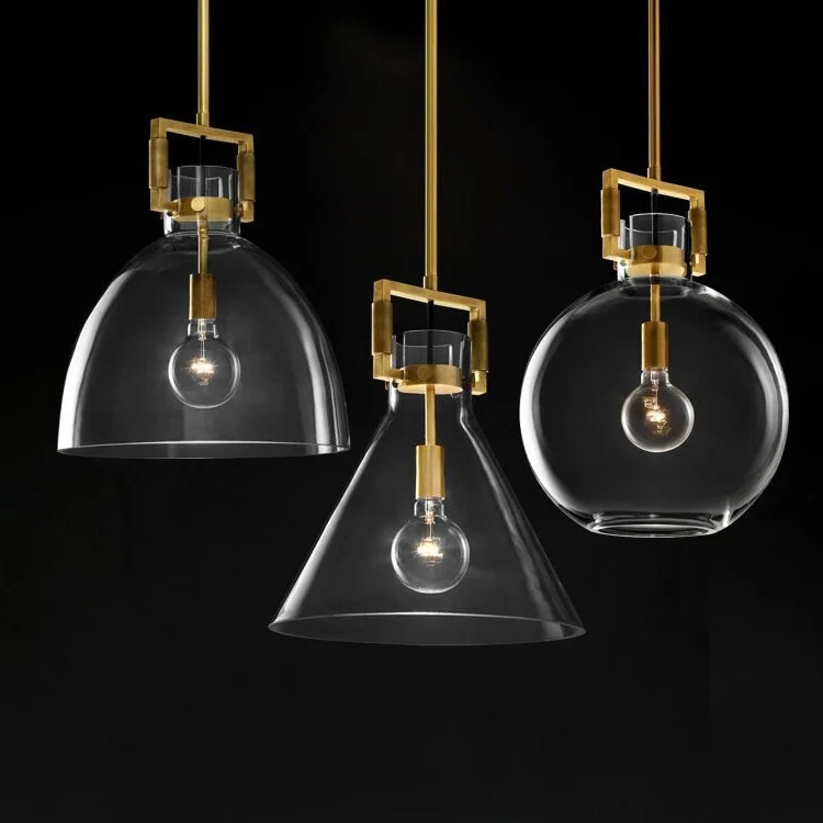 Modern Brass Pendant Lighting Lamps Glass Chandelier Pendant Light For Indoor Decoration Hotel Dining Room Restaurant Bar