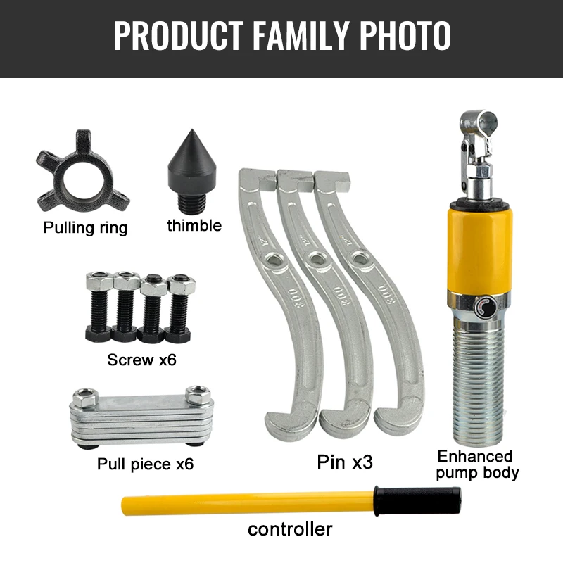 YL-10S 10Ton Hydraulic Gear Puller Adjustable 3 Jaws Wheel Bearing Pulling Separator 3 in 1 Pump Wheel Bearing for Repair Shop
