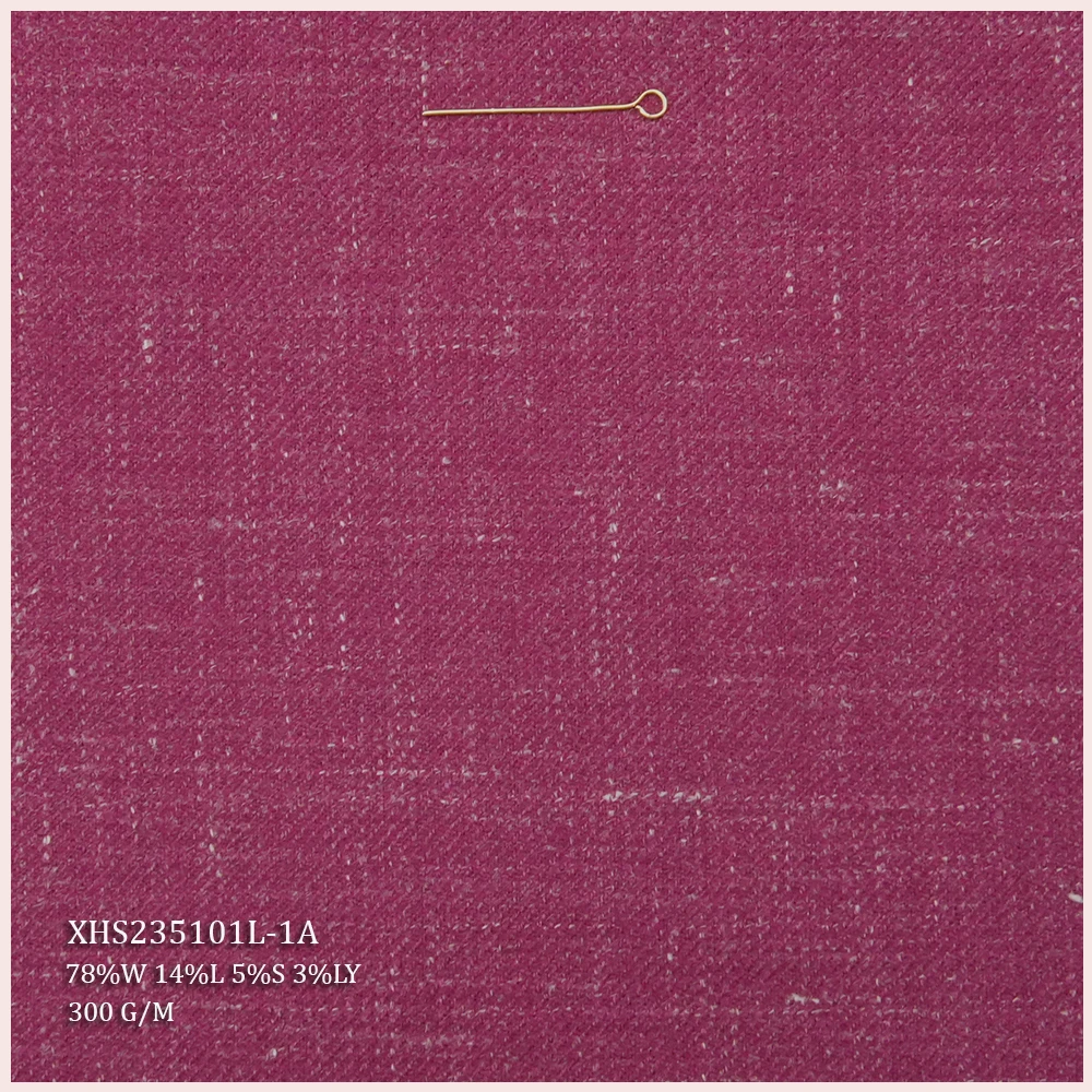 Wholesale Organic Merino Wool Suiting Fabric 78% Wool 14% Linen 5% Silk 3% Ly Yarn Dyed for Tailored Suits