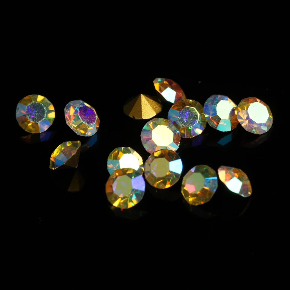 Rhinestones Decoration DIY Accessories Malachite Green Rhinestones Solid Color Glass Glitter Crystal Trim Rhinestones