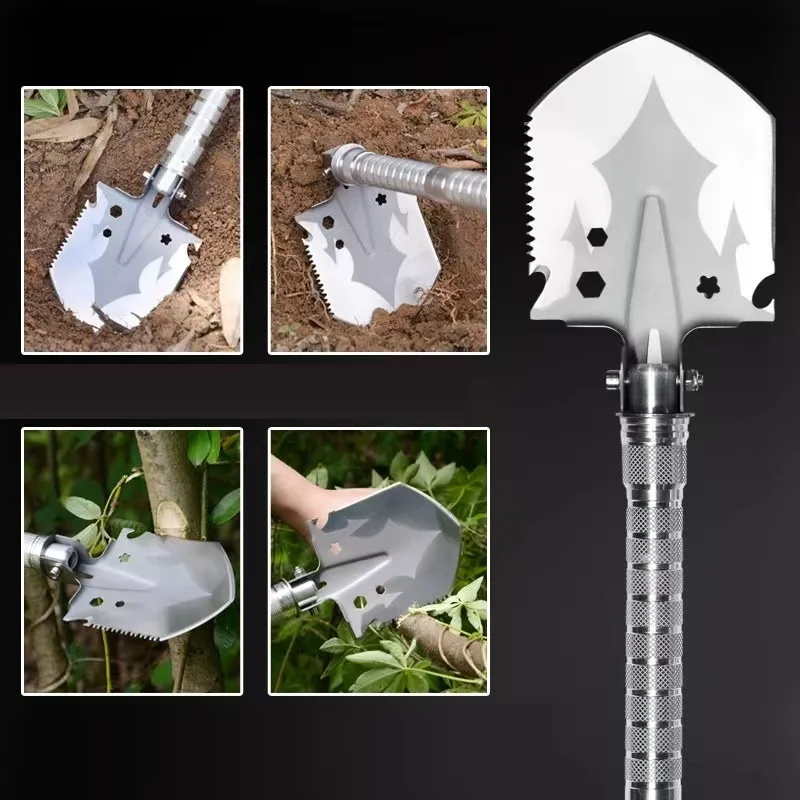 Factory Outdoor Multi-Functional Manganese Steel Sapper Shovel Camping Equipment Self-Defense Ordnance Truck Folding Shovel