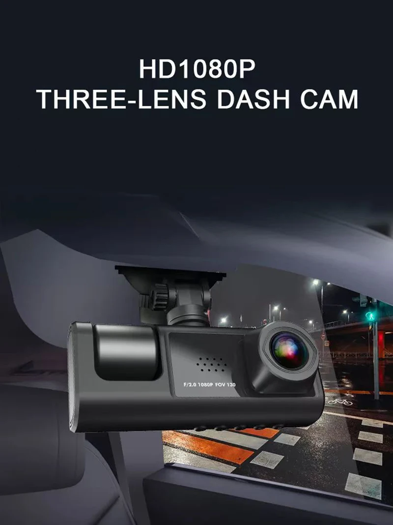 3 Ways Wifi Car Video Recorder Road Camera Dashcam For Vehicle