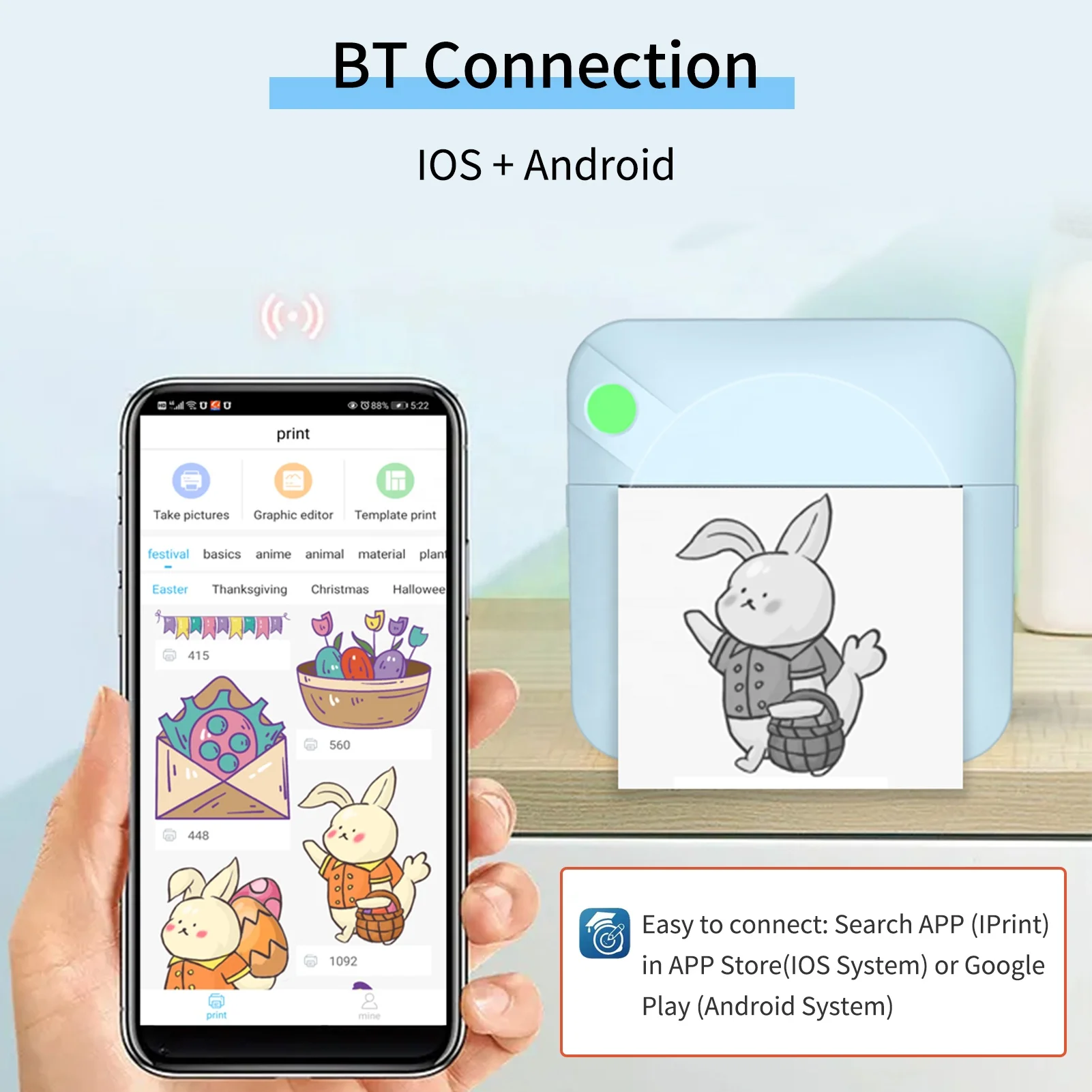 OEM Lovely Pocket Thermal Printer 203DPI Wireless Mini 57mm Photo Book Label Scanner OCR VORMOR Thermal Printer for Kids Office