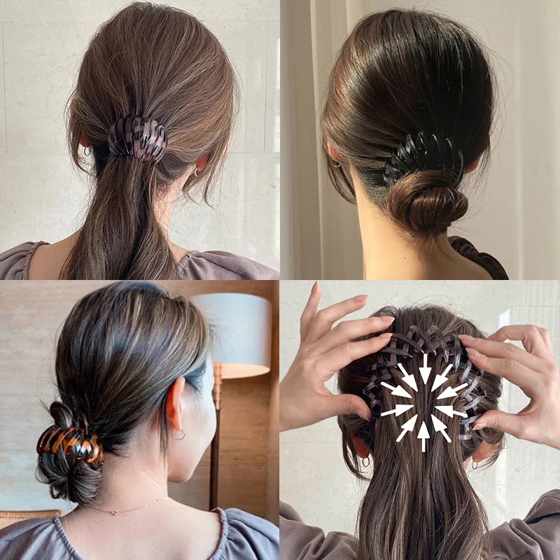 Wholesale in Stock Fashionable Rounded Circular Plastic Succinite Amber Like Acrylic Acetate Hair Claw