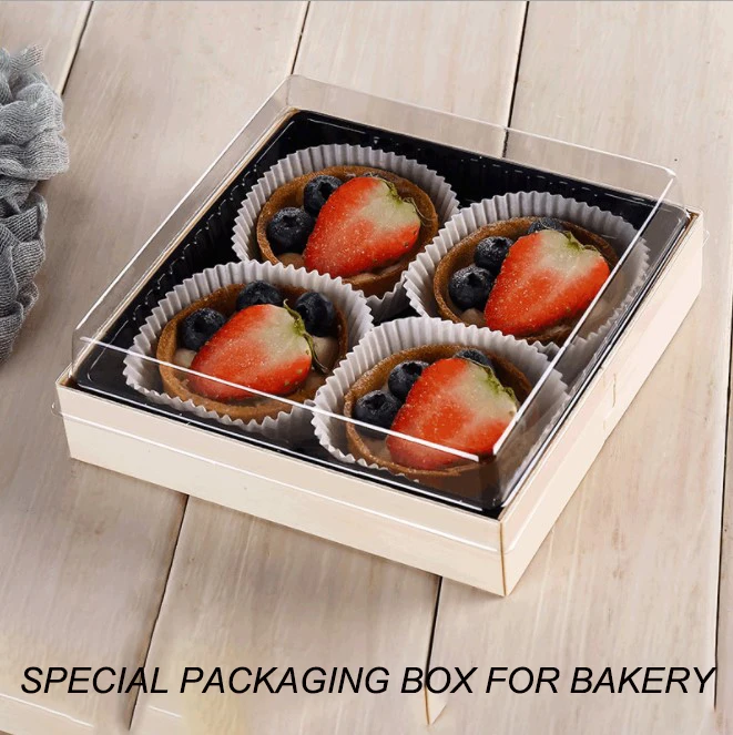 Disposable wooden packaging box cheesecake bread baking takeaway packaging box