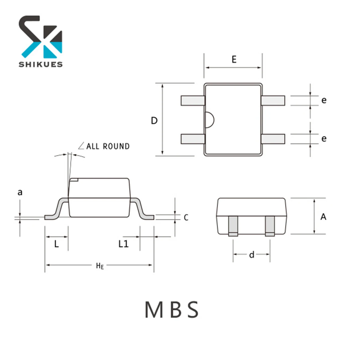 SHIKUES Wholesale electronic components 800v diode MB8S rectifier bridge