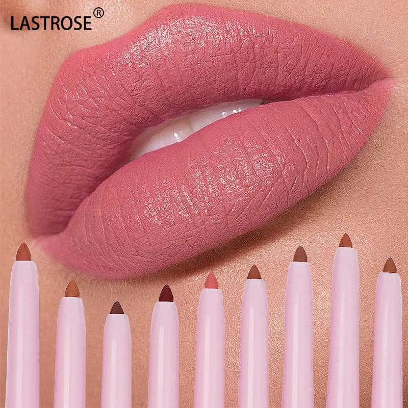 15 Colors Waterproof Twist Lip Liner High Pigment Pink Cosmetics Lip Pencil Vegan Private Label Lipliner